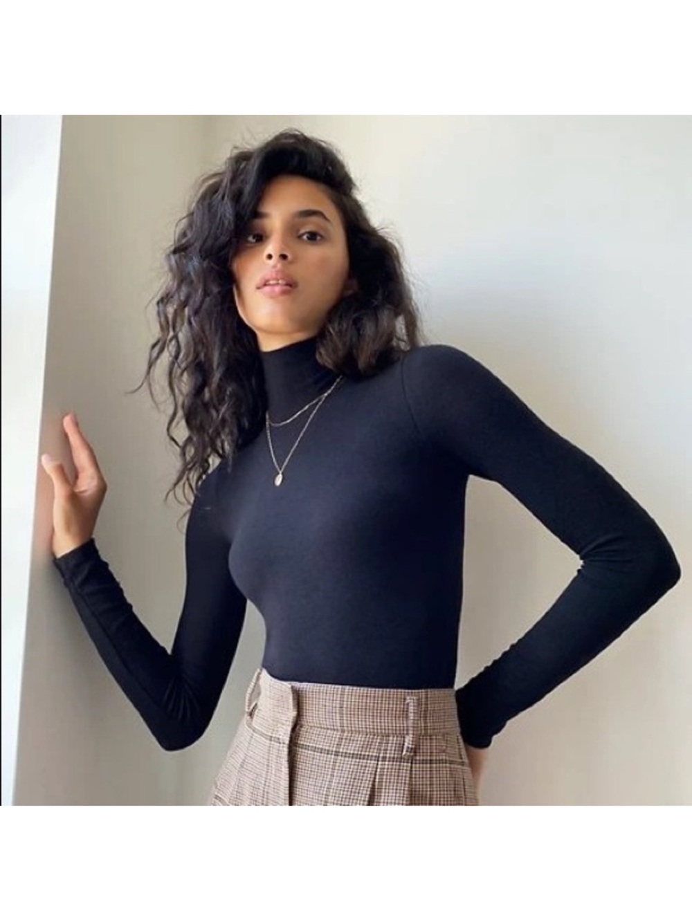 NEW Wilfred Cheval Black Mockneck Turtleneck Shirt Long Sleeve Top